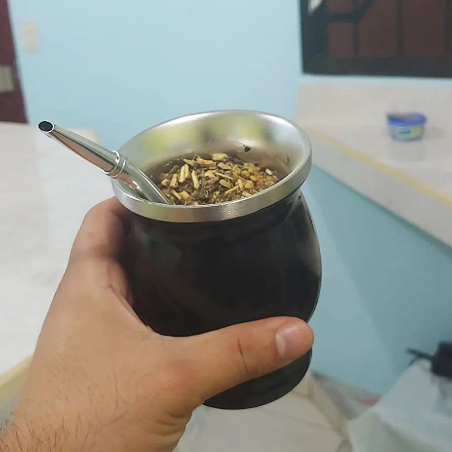 Calebasse en acier inoxydable avec bombilla - Yerba Mate