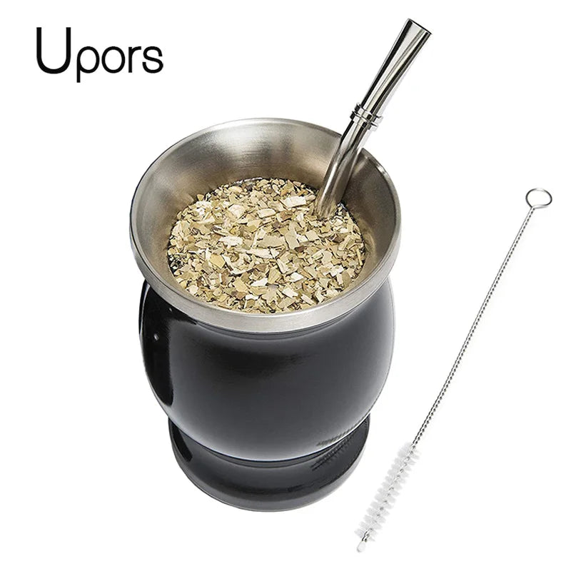 Calebasse en acier inoxydable avec bombilla - Yerba Mate