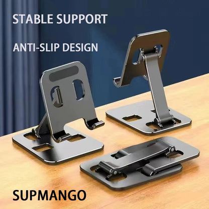 Support  universel de bureau pliable, en métal, pour téléphone portable et tablette