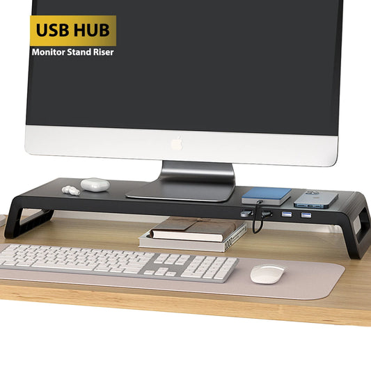 Support de bureau, en aluminium, pour écran - Hub USB 3.0